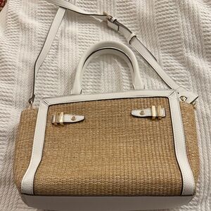 Elegant White and Tan Handbag